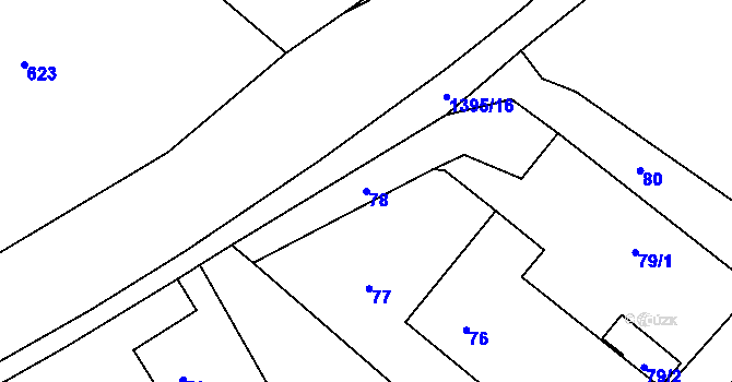 Parcela st. 78 v KÚ Bělotín, Katastrální mapa