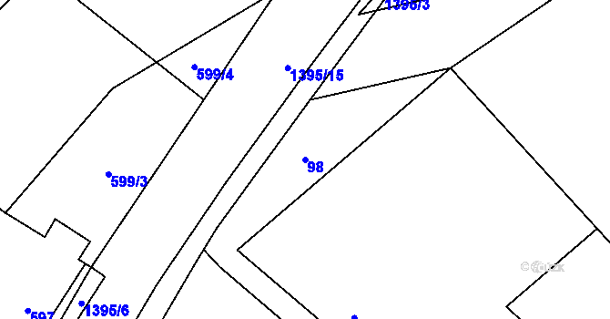 Parcela st. 98 v KÚ Bělotín, Katastrální mapa