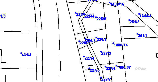 Parcela st. 226/2 v KÚ Bělotín, Katastrální mapa