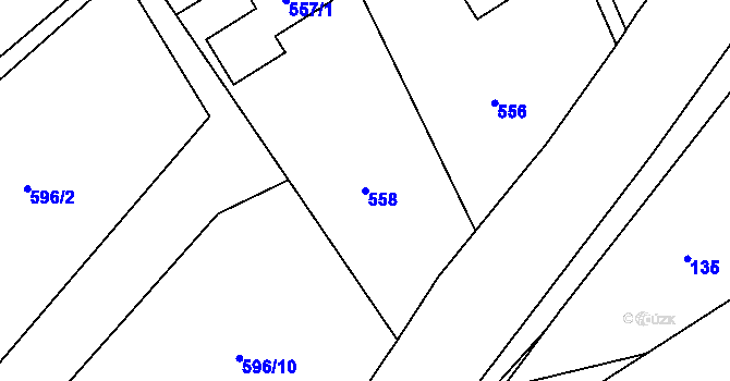 Parcela st. 558 v KÚ Bělotín, Katastrální mapa