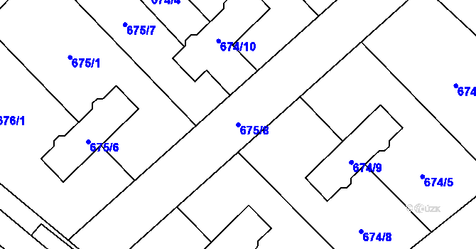 Parcela st. 675/8 v KÚ Bělotín, Katastrální mapa