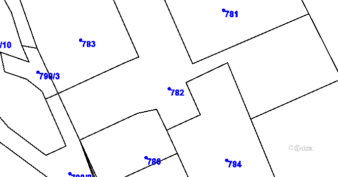 Parcela st. 782 v KÚ Bělotín, Katastrální mapa