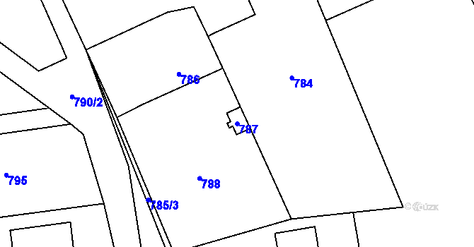 Parcela st. 787 v KÚ Bělotín, Katastrální mapa