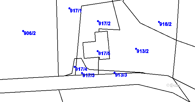 Parcela st. 917/5 v KÚ Bělotín, Katastrální mapa