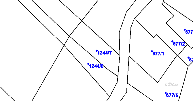 Parcela st. 1244/7 v KÚ Bělotín, Katastrální mapa