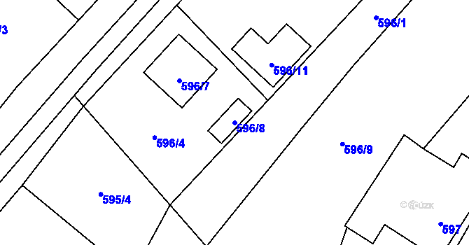 Parcela st. 596/8 v KÚ Bělotín, Katastrální mapa