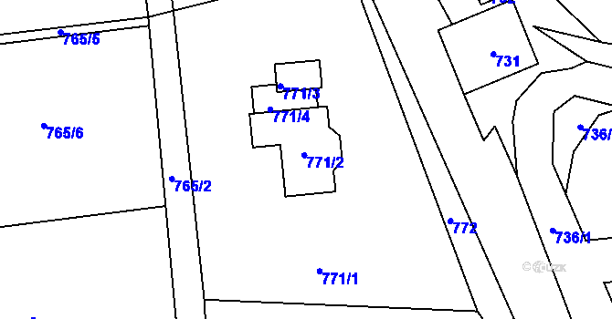 Parcela st. 771/2 v KÚ Bělotín, Katastrální mapa
