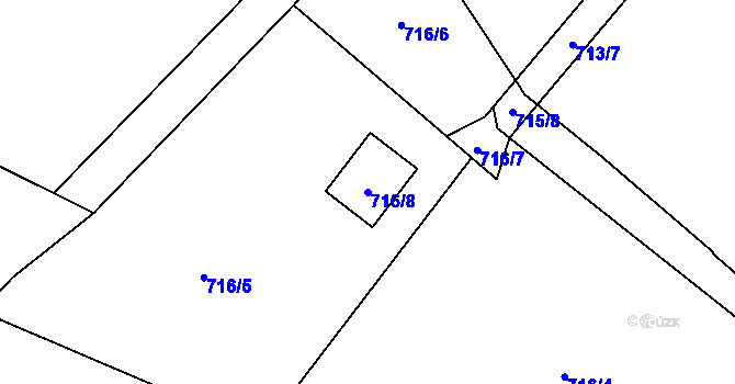 Parcela st. 716/8 v KÚ Bělotín, Katastrální mapa