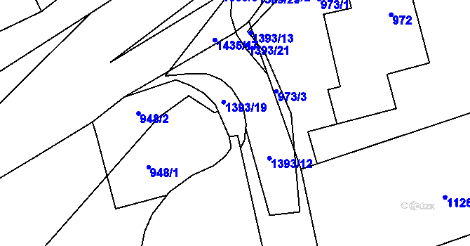 Parcela st. 1393/18 v KÚ Bělotín, Katastrální mapa