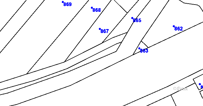 Parcela st. 439/61 v KÚ Bělov, Katastrální mapa