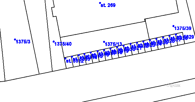 Parcela st. 5317 v KÚ Benátecká Vrutice, Katastrální mapa