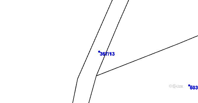 Parcela st. 367/13 v KÚ Benátecká Vrutice, Katastrální mapa