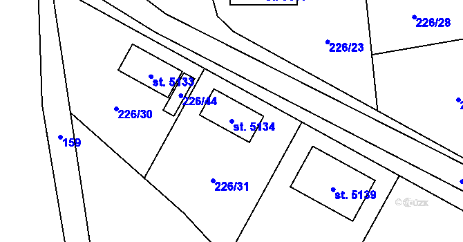Parcela st. 5134 v KÚ Jiřice, Katastrální mapa