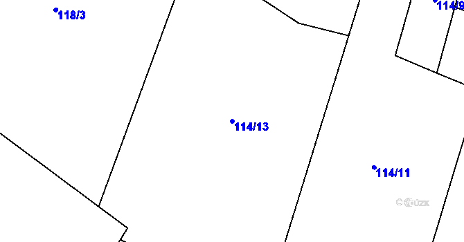 Parcela st. 114/13 v KÚ Jiřice, Katastrální mapa