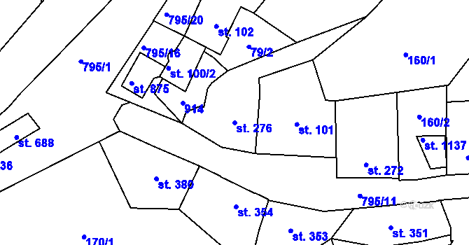 Parcela st. 276 v KÚ Nové Benátky, Katastrální mapa