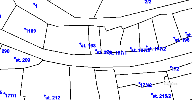 Parcela st. 281 v KÚ Nové Benátky, Katastrální mapa