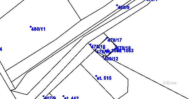 Parcela st. 478/15 v KÚ Nové Benátky, Katastrální mapa
