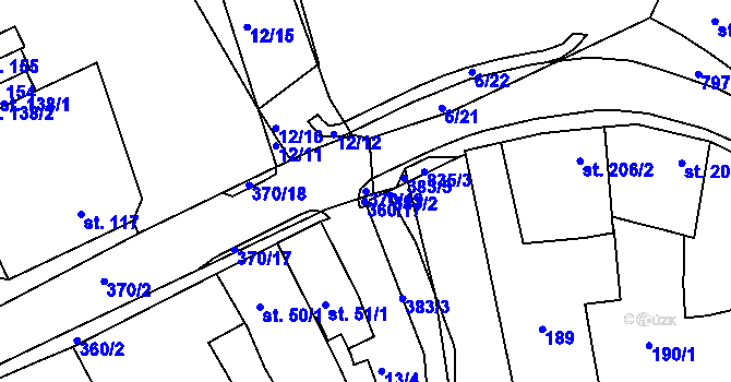 Parcela st. 370/19 v KÚ Obodř, Katastrální mapa