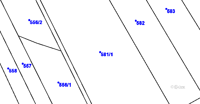 Parcela st. 581/1 v KÚ Obodř, Katastrální mapa