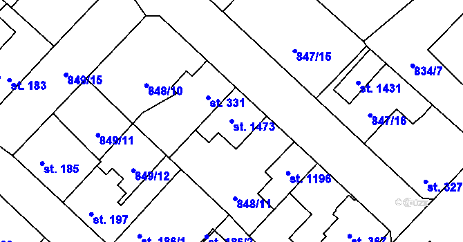 Parcela st. 1473 v KÚ Staré Benátky, Katastrální mapa