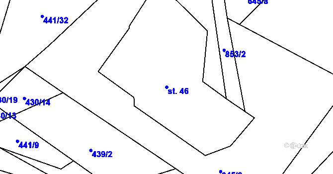 Parcela st. 46 v KÚ Benecko, Katastrální mapa