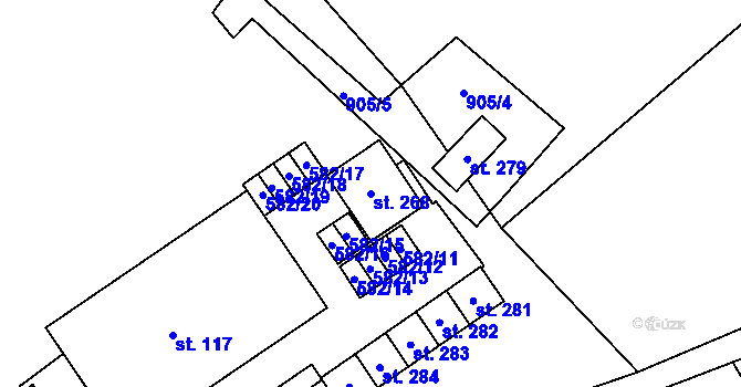 Parcela st. 268 v KÚ Benecko, Katastrální mapa