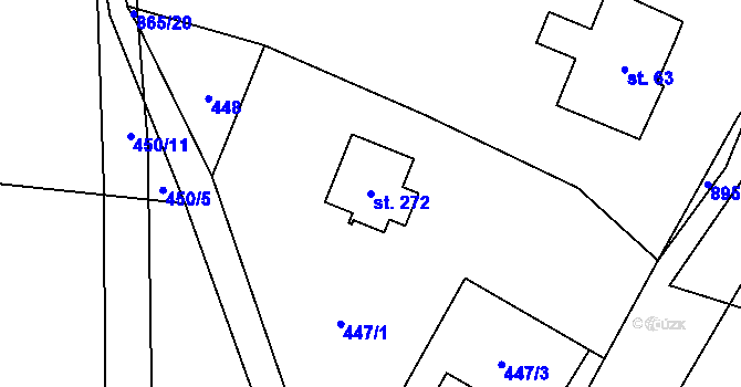 Parcela st. 272 v KÚ Benecko, Katastrální mapa