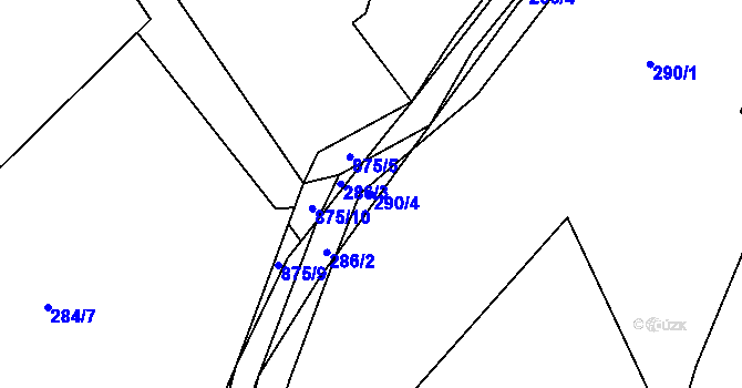 Parcela st. 290/4 v KÚ Benecko, Katastrální mapa