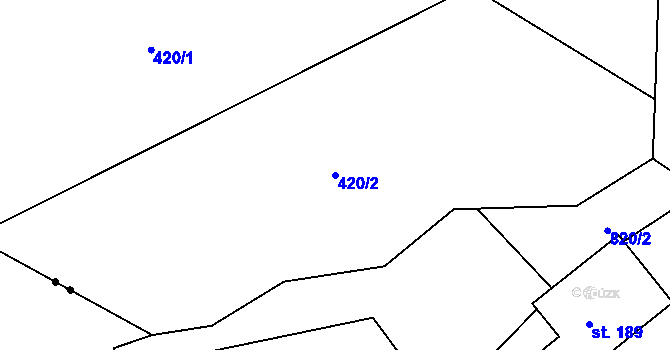 Parcela st. 420/2 v KÚ Benecko, Katastrální mapa
