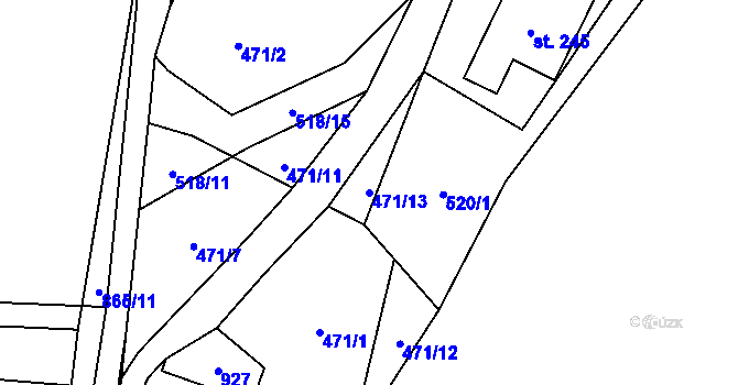 Parcela st. 471/13 v KÚ Benecko, Katastrální mapa