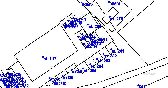 Parcela st. 582/14 v KÚ Benecko, Katastrální mapa