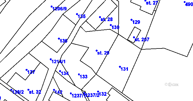Parcela st. 29 v KÚ Dolní Štěpanice, Katastrální mapa