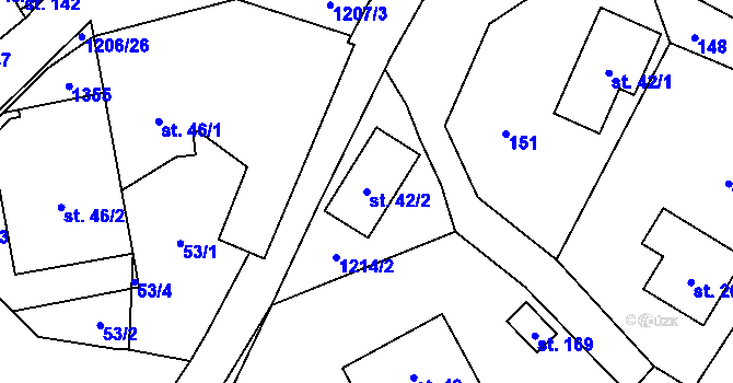 Parcela st. 42/2 v KÚ Dolní Štěpanice, Katastrální mapa