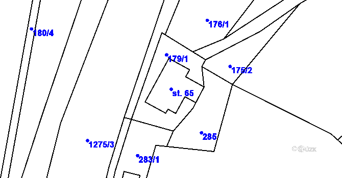 Parcela st. 65 v KÚ Dolní Štěpanice, Katastrální mapa
