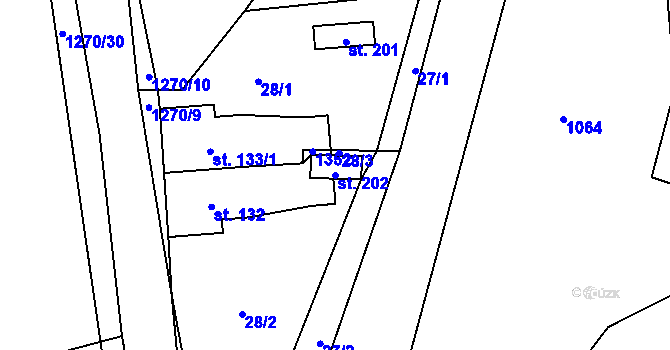 Parcela st. 202 v KÚ Dolní Štěpanice, Katastrální mapa