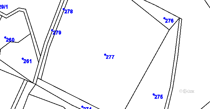Parcela st. 277 v KÚ Dolní Štěpanice, Katastrální mapa
