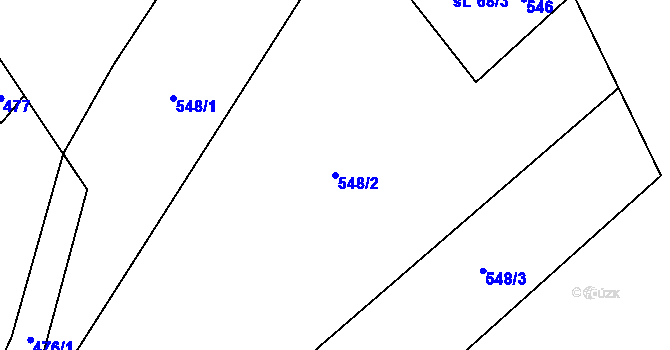 Parcela st. 548/2 v KÚ Horní Štěpanice, Katastrální mapa