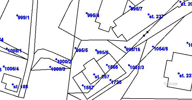 Parcela st. 995/6 v KÚ Horní Štěpanice, Katastrální mapa