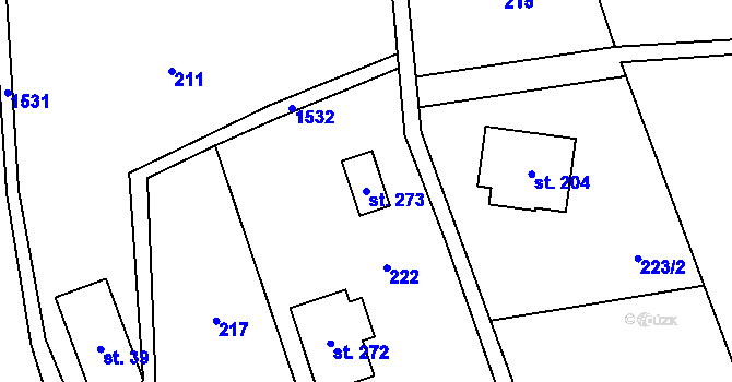 Parcela st. 273 v KÚ Horní Štěpanice, Katastrální mapa
