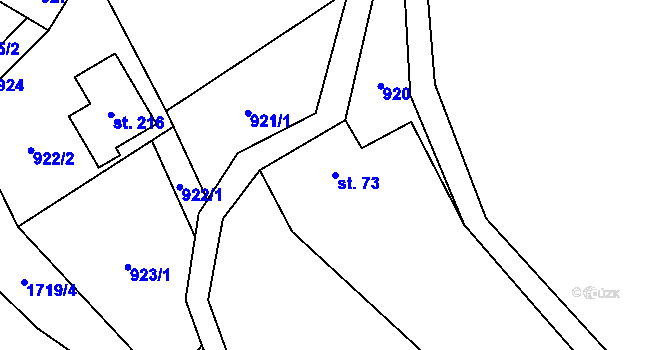 Parcela st. 73 v KÚ Mrklov, Katastrální mapa