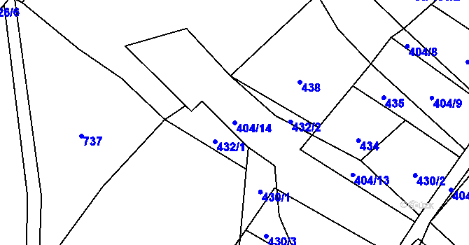 Parcela st. 404/14 v KÚ Mrklov, Katastrální mapa