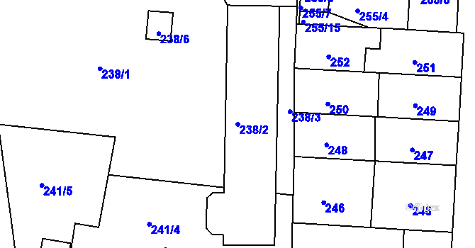 Parcela st. 238/2 v KÚ Benešov u Prahy, Katastrální mapa