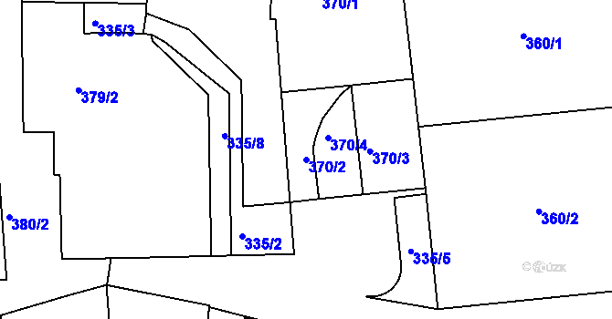 Parcela st. 370/2 v KÚ Benešov u Prahy, Katastrální mapa