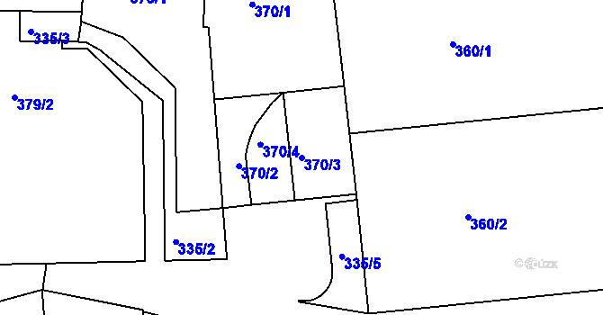 Parcela st. 370/3 v KÚ Benešov u Prahy, Katastrální mapa