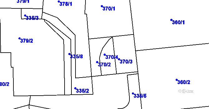 Parcela st. 370/4 v KÚ Benešov u Prahy, Katastrální mapa