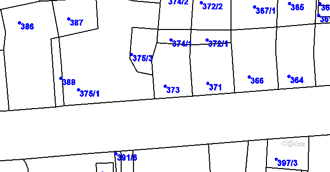Parcela st. 373 v KÚ Benešov u Prahy, Katastrální mapa