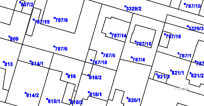 Parcela st. 787/5 v KÚ Benešov u Prahy, Katastrální mapa