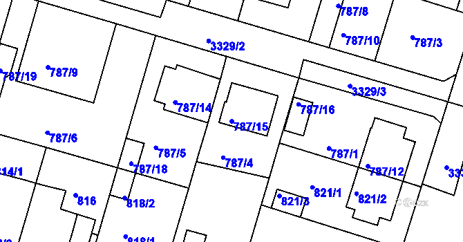 Parcela st. 787/15 v KÚ Benešov u Prahy, Katastrální mapa