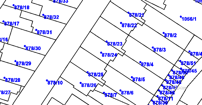 Parcela st. 878/24 v KÚ Benešov u Prahy, Katastrální mapa