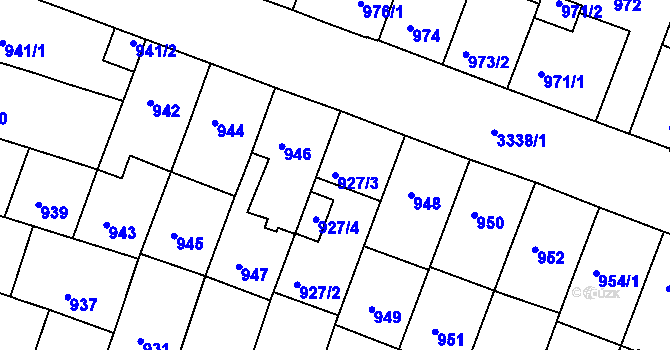 Parcela st. 927/3 v KÚ Benešov u Prahy, Katastrální mapa